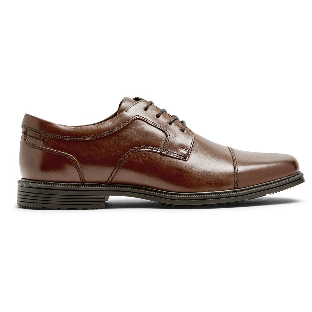 Sapatos Oxford Homem Rockport Taylor Waterproof Cap Toe Marrom,Portugal EKQTC-2189